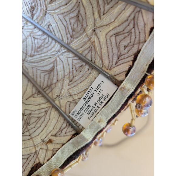 Underwriter Laboratories Portable Bronze Desk Swing Arm Lamp Beaded Shade - Picture 5 of 8